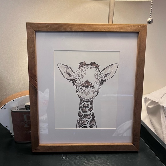 Other - Giraffe Hanging Wall Art with Wood Frame